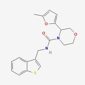 molecular formula C19H20N2O3S B7179263 N-(1-benzothiophen-3-ylmethyl)-3-(5-methylfuran-2-yl)morpholine-4-carboxamide 
