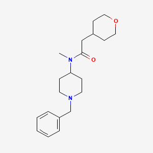molecular formula C20H30N2O2 B7179271 N-(1-benzylpiperidin-4-yl)-N-methyl-2-(oxan-4-yl)acetamide 