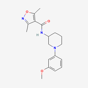 molecular formula C18H23N3O3 B7179293 N-[1-(3-methoxyphenyl)piperidin-3-yl]-3,5-dimethyl-1,2-oxazole-4-carboxamide 