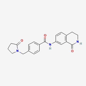 molecular formula C21H21N3O3 B7179319 N-(1-oxo-3,4-dihydro-2H-isoquinolin-7-yl)-4-[(2-oxopyrrolidin-1-yl)methyl]benzamide 