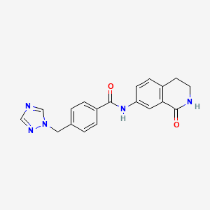 molecular formula C19H17N5O2 B7179325 N-(1-oxo-3,4-dihydro-2H-isoquinolin-7-yl)-4-(1,2,4-triazol-1-ylmethyl)benzamide 