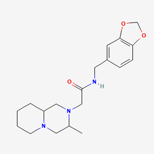 molecular formula C19H27N3O3 B7179386 N-(1,3-benzodioxol-5-ylmethyl)-2-(3-methyl-1,3,4,6,7,8,9,9a-octahydropyrido[1,2-a]pyrazin-2-yl)acetamide 