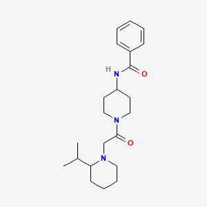 molecular formula C22H33N3O2 B7179397 N-[1-[2-(2-propan-2-ylpiperidin-1-yl)acetyl]piperidin-4-yl]benzamide 