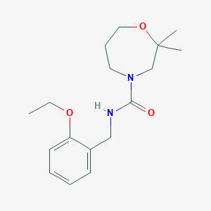 molecular formula C17H26N2O3 B7179430 N-[(2-ethoxyphenyl)methyl]-2,2-dimethyl-1,4-oxazepane-4-carboxamide 