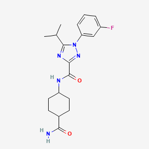 molecular formula C19H24FN5O2 B7179536 N-(4-carbamoylcyclohexyl)-1-(3-fluorophenyl)-5-propan-2-yl-1,2,4-triazole-3-carboxamide 