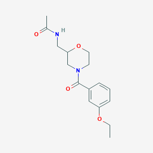 molecular formula C16H22N2O4 B7179581 N-[[4-(3-ethoxybenzoyl)morpholin-2-yl]methyl]acetamide 
