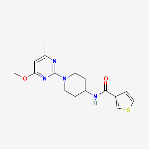 molecular formula C16H20N4O2S B7179648 N-[1-(4-methoxy-6-methylpyrimidin-2-yl)piperidin-4-yl]thiophene-3-carboxamide 