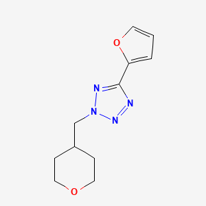 molecular formula C11H14N4O2 B7179656 5-(Furan-2-yl)-2-(oxan-4-ylmethyl)tetrazole 