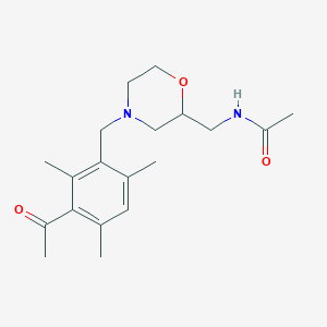 molecular formula C19H28N2O3 B7179692 N-[[4-[(3-acetyl-2,4,6-trimethylphenyl)methyl]morpholin-2-yl]methyl]acetamide 