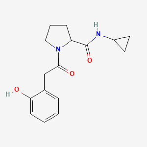 molecular formula C16H20N2O3 B7179708 N-cyclopropyl-1-[2-(2-hydroxyphenyl)acetyl]pyrrolidine-2-carboxamide 