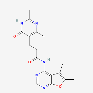 molecular formula C17H19N5O3 B7179799 N-(5,6-dimethylfuro[2,3-d]pyrimidin-4-yl)-3-(2,4-dimethyl-6-oxo-1H-pyrimidin-5-yl)propanamide 