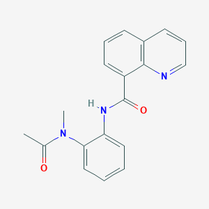 molecular formula C19H17N3O2 B7179857 N-[2-[acetyl(methyl)amino]phenyl]quinoline-8-carboxamide 