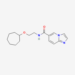 molecular formula C17H23N3O2 B7179865 N-(2-cycloheptyloxyethyl)imidazo[1,2-a]pyridine-6-carboxamide 