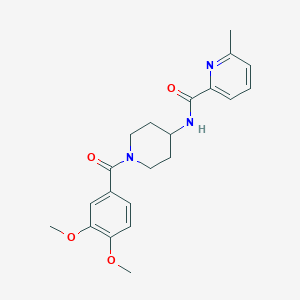 molecular formula C21H25N3O4 B7179868 N-[1-(3,4-dimethoxybenzoyl)piperidin-4-yl]-6-methylpyridine-2-carboxamide 