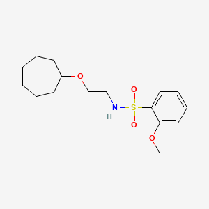 molecular formula C16H25NO4S B7179892 N-(2-cycloheptyloxyethyl)-2-methoxybenzenesulfonamide 