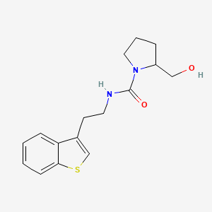 molecular formula C16H20N2O2S B7179904 N-[2-(1-benzothiophen-3-yl)ethyl]-2-(hydroxymethyl)pyrrolidine-1-carboxamide 