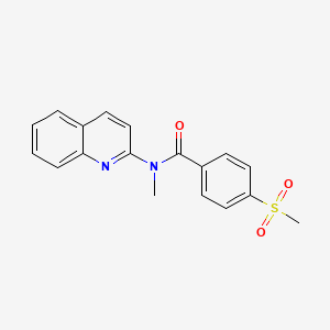 molecular formula C18H16N2O3S B7179908 N-methyl-4-methylsulfonyl-N-quinolin-2-ylbenzamide 