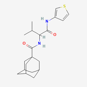molecular formula C20H28N2O2S B7179916 N-[3-methyl-1-oxo-1-(thiophen-3-ylamino)butan-2-yl]adamantane-1-carboxamide 