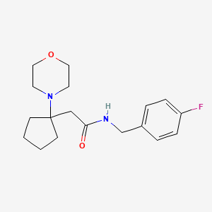 molecular formula C18H25FN2O2 B7179924 N-[(4-fluorophenyl)methyl]-2-(1-morpholin-4-ylcyclopentyl)acetamide 