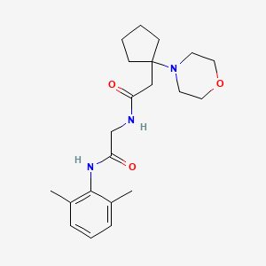 molecular formula C21H31N3O3 B7179934 N-[2-(2,6-dimethylanilino)-2-oxoethyl]-2-(1-morpholin-4-ylcyclopentyl)acetamide 