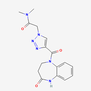 molecular formula C16H18N6O3 B7179946 N,N-dimethyl-2-[4-(2-oxo-3,4-dihydro-1H-1,5-benzodiazepine-5-carbonyl)triazol-1-yl]acetamide 