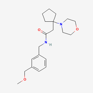molecular formula C20H30N2O3 B7179955 N-[[3-(methoxymethyl)phenyl]methyl]-2-(1-morpholin-4-ylcyclopentyl)acetamide 