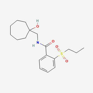 molecular formula C18H27NO4S B7179986 N-[(1-hydroxycycloheptyl)methyl]-2-propylsulfonylbenzamide 