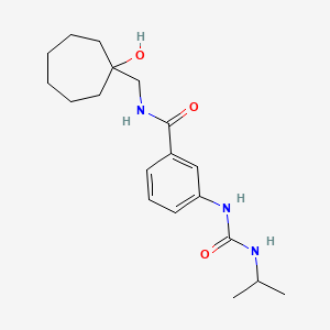 molecular formula C19H29N3O3 B7179987 N-[(1-hydroxycycloheptyl)methyl]-3-(propan-2-ylcarbamoylamino)benzamide 