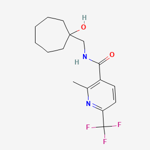 molecular formula C16H21F3N2O2 B7179991 N-[(1-hydroxycycloheptyl)methyl]-2-methyl-6-(trifluoromethyl)pyridine-3-carboxamide 