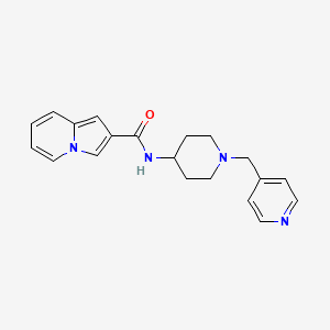 molecular formula C20H22N4O B7180035 N-[1-(pyridin-4-ylmethyl)piperidin-4-yl]indolizine-2-carboxamide 