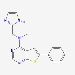 molecular formula C17H15N5S B7180047 N-(1H-imidazol-2-ylmethyl)-N-methyl-6-phenylthieno[2,3-d]pyrimidin-4-amine 