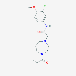 molecular formula C18H26ClN3O3 B7180077 N-(3-chloro-4-methoxyphenyl)-2-[4-(2-methylpropanoyl)-1,4-diazepan-1-yl]acetamide 