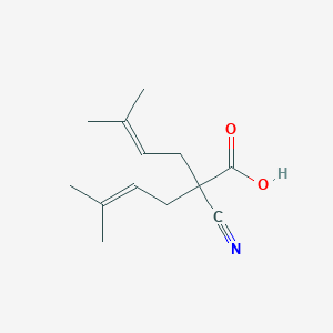 molecular formula C13H19NO2 B071801 2-氰基-5-甲基-2-(3-甲基丁-2-烯基)己-4-烯酸 CAS No. 189640-37-7