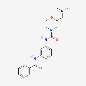 molecular formula C21H26N4O3 B7180102 N-(3-benzamidophenyl)-2-[(dimethylamino)methyl]morpholine-4-carboxamide 