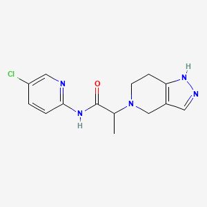 molecular formula C14H16ClN5O B7180167 N-(5-chloropyridin-2-yl)-2-(1,4,6,7-tetrahydropyrazolo[4,3-c]pyridin-5-yl)propanamide 