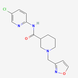 molecular formula C15H17ClN4O2 B7180272 N-(5-chloropyridin-2-yl)-1-(1,2-oxazol-3-ylmethyl)piperidine-3-carboxamide 