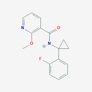 molecular formula C16H15FN2O2 B7180291 N-[1-(2-fluorophenyl)cyclopropyl]-2-methoxypyridine-3-carboxamide 