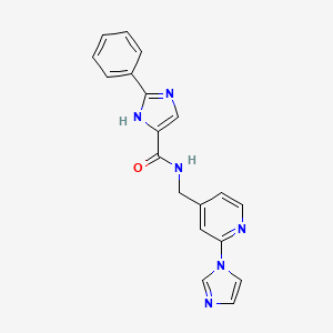 molecular formula C19H16N6O B7180339 N-[(2-imidazol-1-ylpyridin-4-yl)methyl]-2-phenyl-1H-imidazole-5-carboxamide 