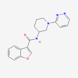 molecular formula C18H18N4O2 B7180396 N-(1-pyridazin-3-ylpiperidin-3-yl)-1-benzofuran-3-carboxamide 