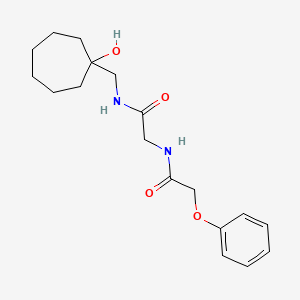 molecular formula C18H26N2O4 B7180445 N-[(1-hydroxycycloheptyl)methyl]-2-[(2-phenoxyacetyl)amino]acetamide 