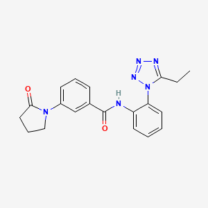 molecular formula C20H20N6O2 B7180496 N-[2-(5-ethyltetrazol-1-yl)phenyl]-3-(2-oxopyrrolidin-1-yl)benzamide 