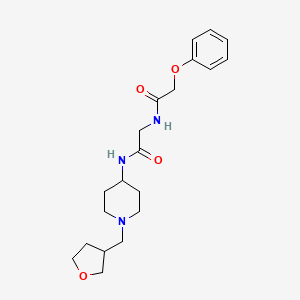 molecular formula C20H29N3O4 B7180532 N-[1-(oxolan-3-ylmethyl)piperidin-4-yl]-2-[(2-phenoxyacetyl)amino]acetamide 