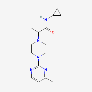 molecular formula C15H23N5O B7180568 N-cyclopropyl-2-[4-(4-methylpyrimidin-2-yl)piperazin-1-yl]propanamide 