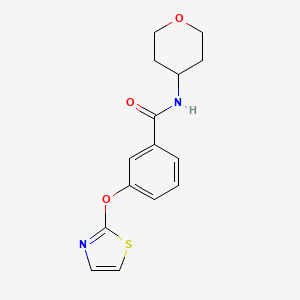 molecular formula C15H16N2O3S B7180686 N-(oxan-4-yl)-3-(1,3-thiazol-2-yloxy)benzamide 