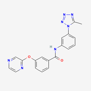 molecular formula C19H15N7O2 B7180688 N-[3-(5-methyltetrazol-1-yl)phenyl]-3-pyrazin-2-yloxybenzamide 