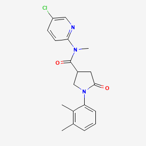 molecular formula C19H20ClN3O2 B7180700 N-(5-chloropyridin-2-yl)-1-(2,3-dimethylphenyl)-N-methyl-5-oxopyrrolidine-3-carboxamide 