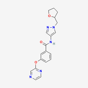 molecular formula C19H19N5O3 B7180724 N-[1-(oxolan-2-ylmethyl)pyrazol-4-yl]-3-pyrazin-2-yloxybenzamide 