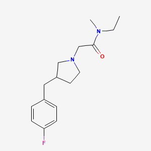 molecular formula C16H23FN2O B7180829 N-ethyl-2-[3-[(4-fluorophenyl)methyl]pyrrolidin-1-yl]-N-methylacetamide 