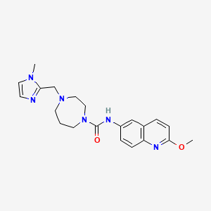 molecular formula C21H26N6O2 B7180941 N-(2-methoxyquinolin-6-yl)-4-[(1-methylimidazol-2-yl)methyl]-1,4-diazepane-1-carboxamide 