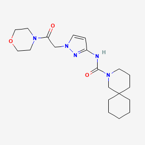 molecular formula C20H31N5O3 B7180957 N-[1-(2-morpholin-4-yl-2-oxoethyl)pyrazol-3-yl]-2-azaspiro[5.5]undecane-2-carboxamide 